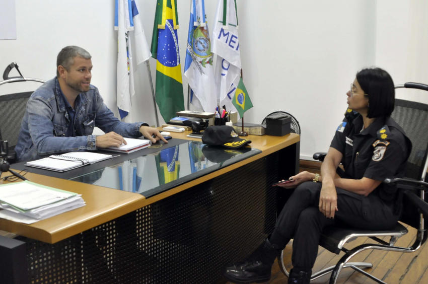 Prefeito Rodrigo Drable recebe comandante do 28° BPM para tratar da segurança municipal