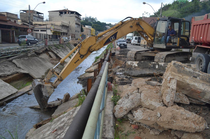 Obras de contenção no Córrego Secades são iniciadas em Volta Redonda