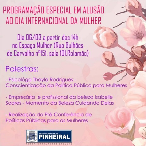 Assistência social de Pinheiral prepara programação especial no mês da mulher