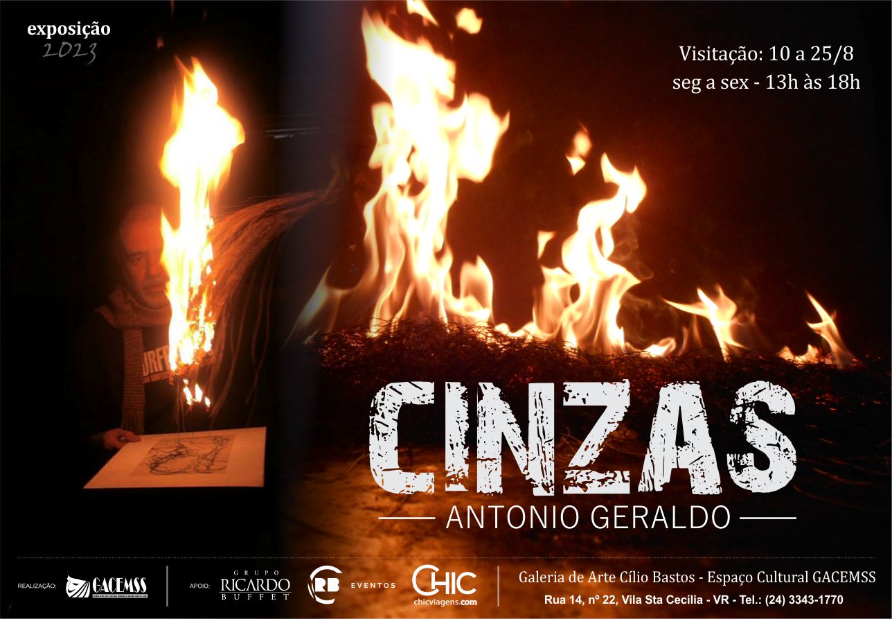 O GACEMSS abre sua Galeria de Arte, a partir do dia 10 de agosto, para visitação à Exposição ‘CINZAS’ do artista ANTONIO GERALDO.