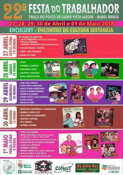 Cartaz 22 Festa do Trabalhador do Vista Alegre 1