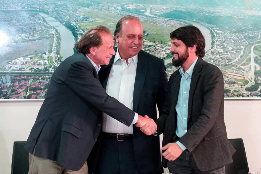 Samuca Silva, Luiz Fernando Pezão e Benjamim Steinbruch