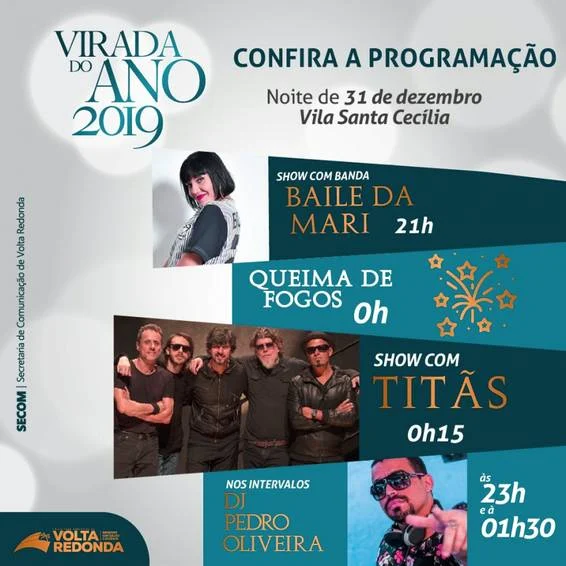 Programação da Virada do ano em Volta Redonda