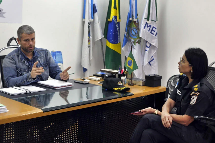 Prefeito Rodrigo Drable recebe comandante do 28° BPM para tratar da segurança municipal