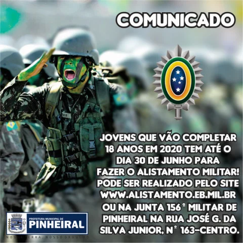 Pinheiral: jovens que completam 18 anos devem fazer o alistamento até junho