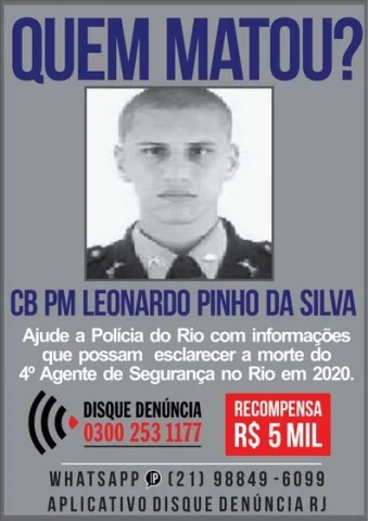 Portal dos procurados pede informações sobre um segundo criminoso envolvido na morte do 4º agente de segurança pública em 2020.