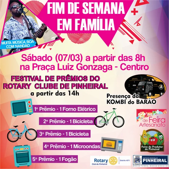 Pinheiral promoverá mais uma edição do “tardezinha em família”