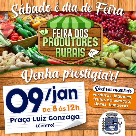 Feira de Produtores Rurais retorna neste sábado em Pinheiral