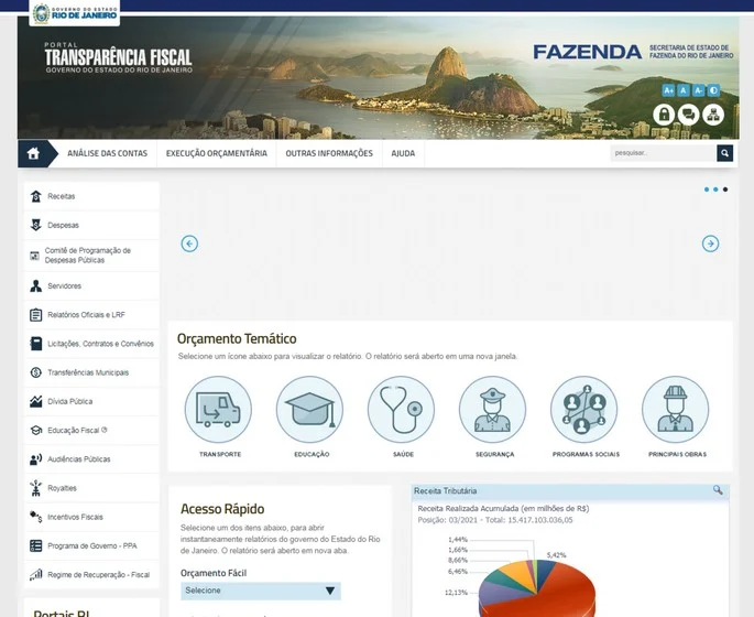 Receita Estadual lança Portal de Transparência