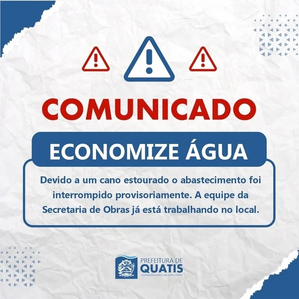 Comunicado – Economize Água