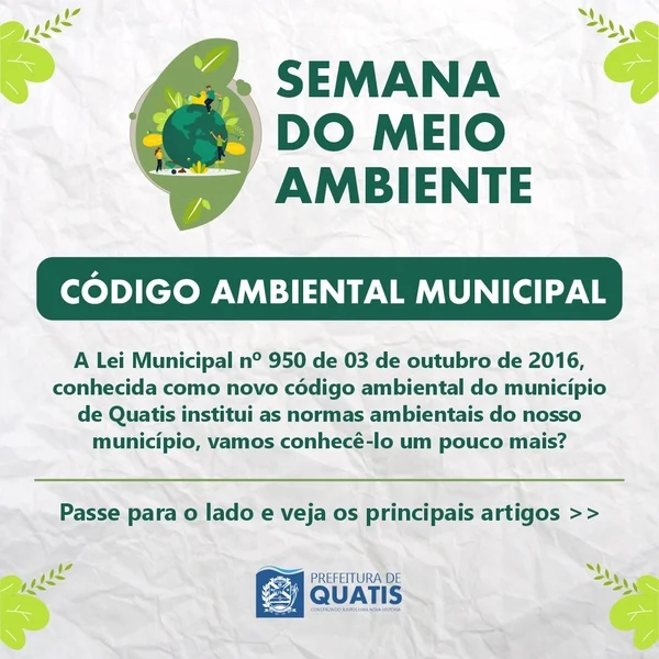 CÓDIGO AMBIENTAL MUNICIPAL – SEMANA DO MEIO AMBIENTE