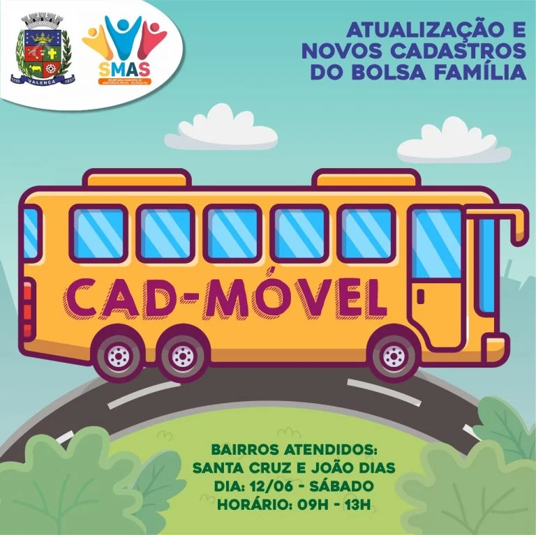 Cad-Móvel atenderá Santa Cruz e João Dias no dia 12/06