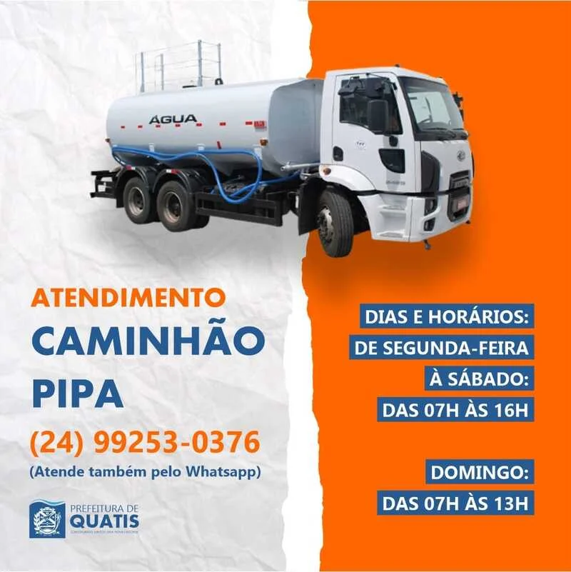 Atendimento para solicitação de Caminhão Pipa