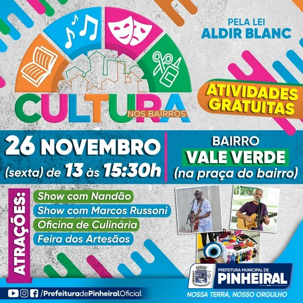 Vale Verde vai Receber Projeto ‘cultura nos Bairros’ nesta sexta-feira