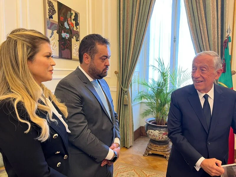 Governador Cláudio Castro é recebido pelo presidente de Portugal, Marcelo Rebelo