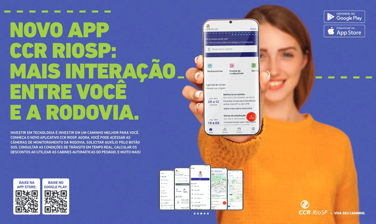 CCR RioSP lança aplicativo com informações sobre as rodovias BR-116 (Via Dutra) e BR-101 (Rio-Santos)