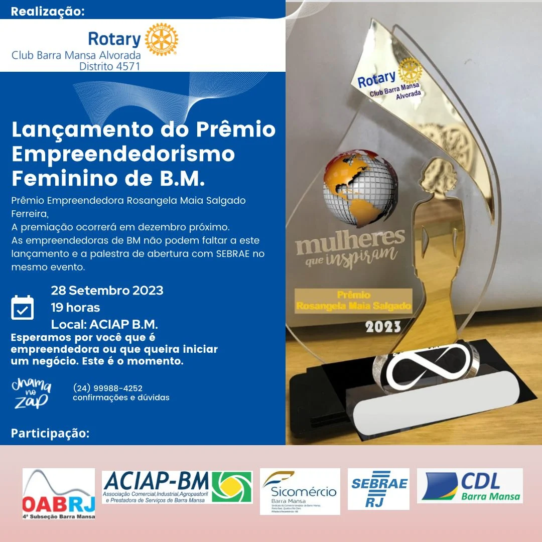 Prêmio Rosangela Maia Salgado Ferreira: Uma celebração ao empreendedorismo feminino em Barra Mansa