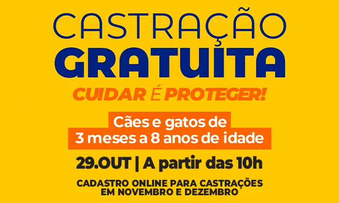 Angra abre vagas para castração gratuita de cães e gatos em novembro e dezembro