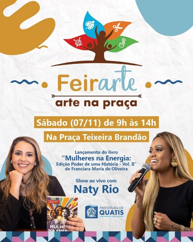 Quatis terá edição da FeirArte com música, barracas de artesanato e lançamento de livro em novembro