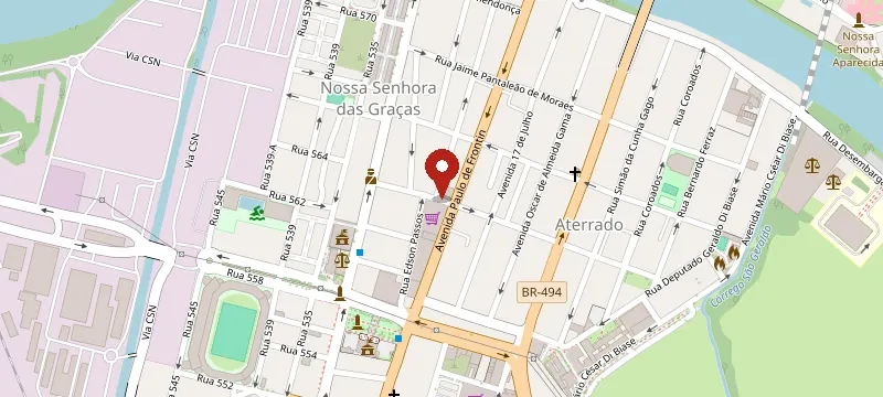 Mapa: Branco & Cia – Volta Redonda, Rua Luiz Alves Pereira, Aterrado, Nº 103, Volta Redonda - RJ, 27215-570