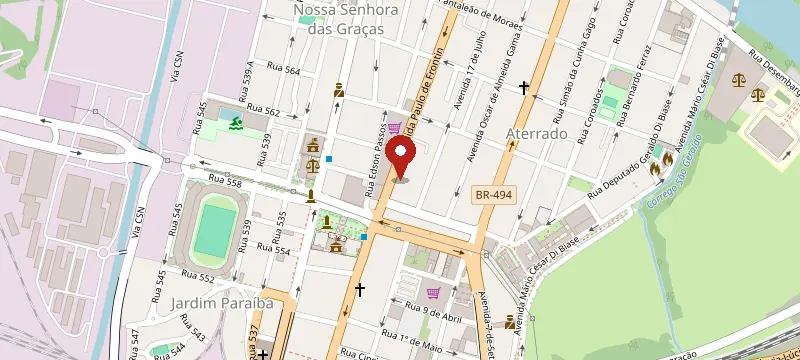 Mapa: Amore Maria – Volta Redonda, Avenida Paulo de Frontin, Nº 544 - Aterrado, Volta Redonda - RJ, 27215-580