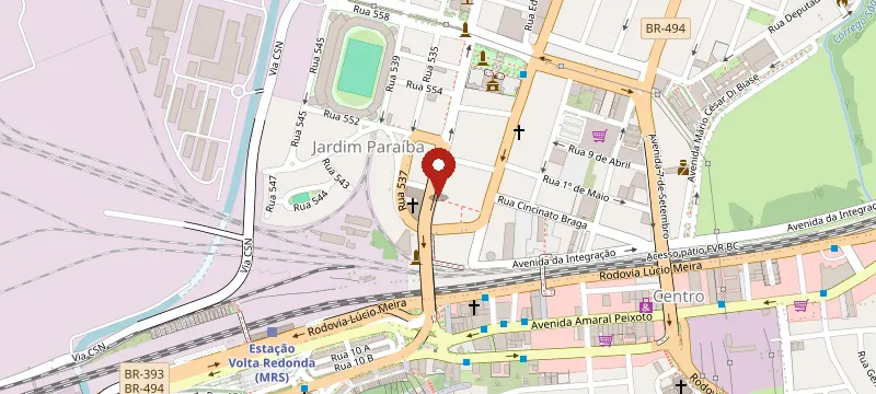 Mapa: Casa do Ciclista em Volta Redonda, Travessa Joaquim Tavares, nº 70 - Aterrado, Volta Redonda - RJ, 27215-060