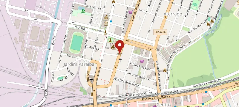 Mapa: Studio Juliana Inácio, Avenida Paulo de Frontin, 349, Volta Redonda - RJ, 27215-580