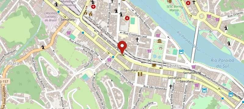 Mapa: Dra Gabriella Pires | Cirurgiã Dentista em Barra Mansa, Rua José Marcelino de Camargo, 1041 Sala 203, Edifício Antônio Rodrigues, centro, Barra Mansa - RJ, 27345-370