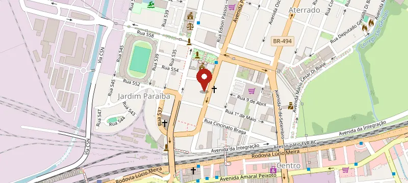 Mapa: Alessandra Foto e Vídeo Produções, Avenida Paulo de Frontin, 349 Sala 101, Aterrado, Volta Redonda - RJ