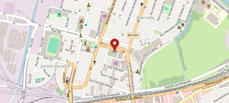 Mapa: Aurora Locação de Vestidos, Rua José Fulgencio Neto, 177, Aterrado, Volta Redonda - RJ, 27213-340